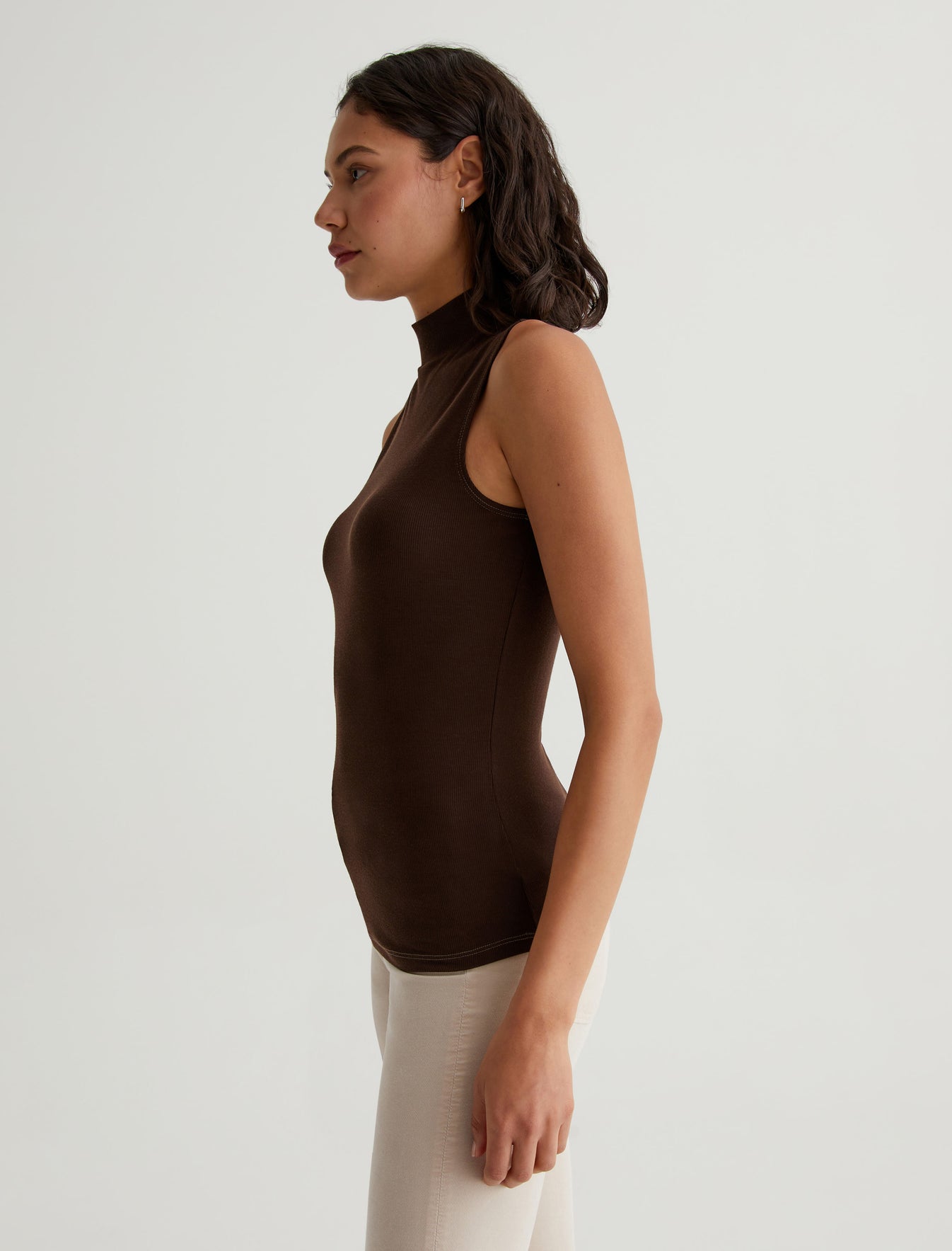 Edie Sleeveless Turtleneck|Slim Turtleneck